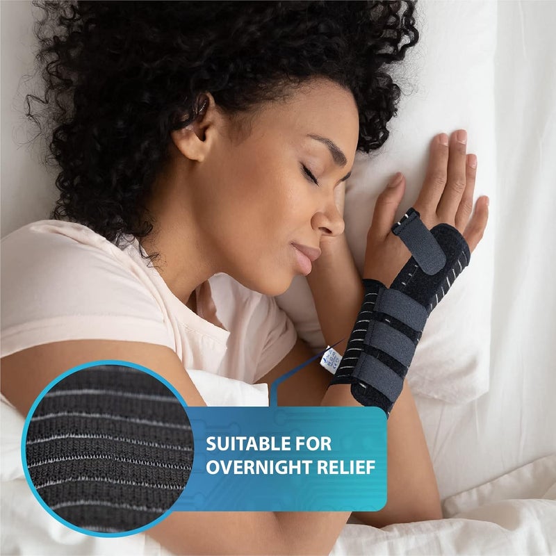 Actesso Breathable Wrist Support Brace Splint Ideal for Carpal Tunnel Sprains and Tendonitis Black Medium Left Hand - Image 3