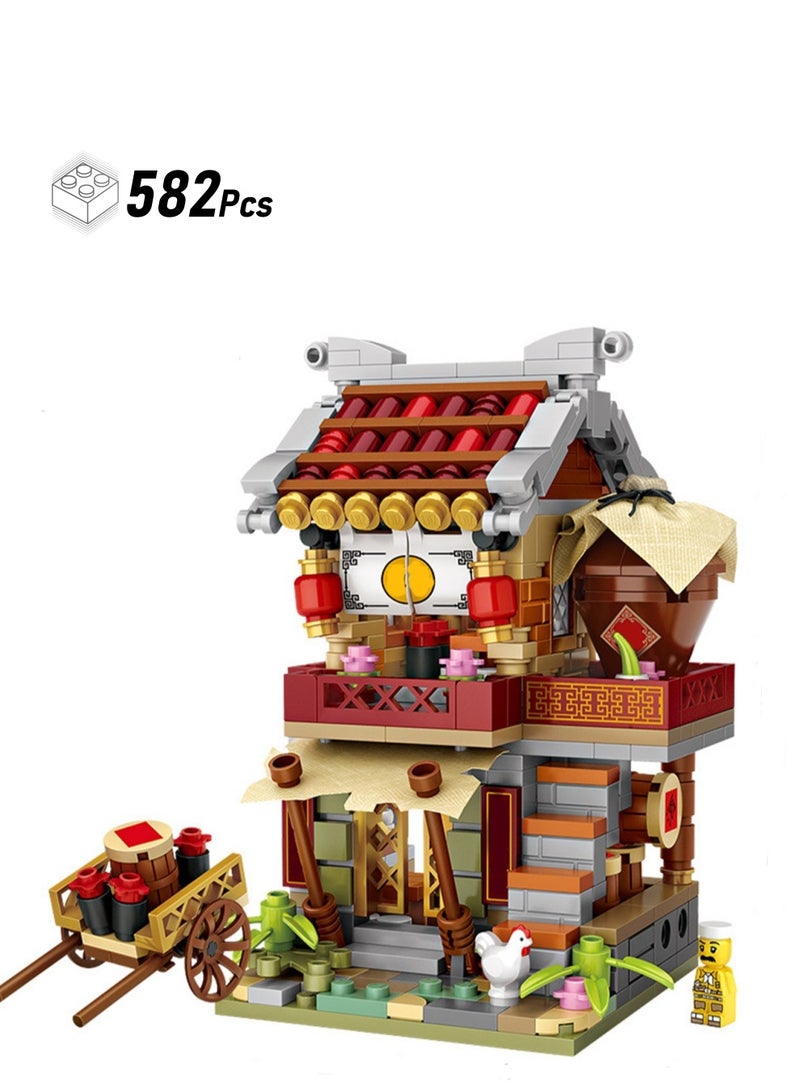582pcs Bistro Model Set Building Blocks Leisure Stress Relief Assembling Building Assembly Toys Children Adult Home Decorations - Image 1