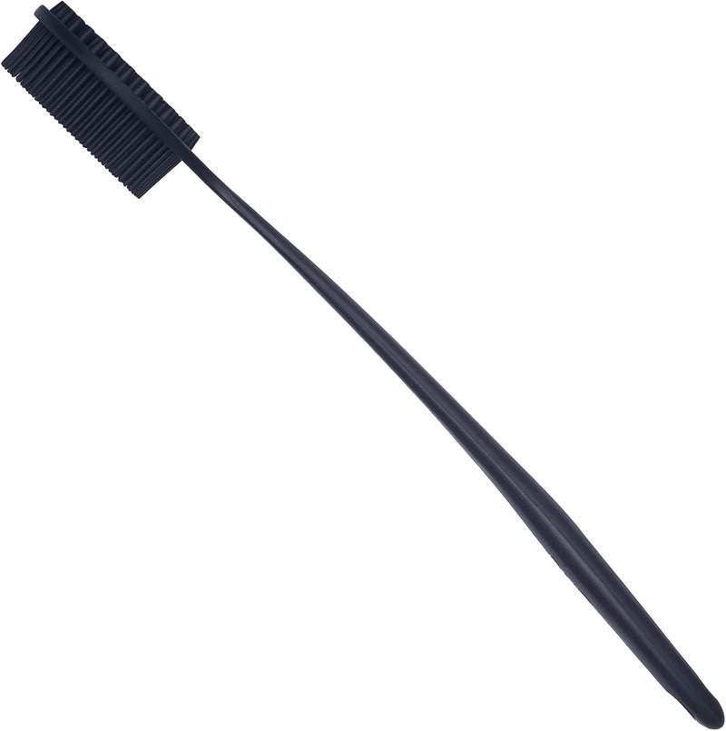 DNC Back Scrubber for Shower Soft Silicone Bath Body Brush with Long Handle (Black) - Image 3