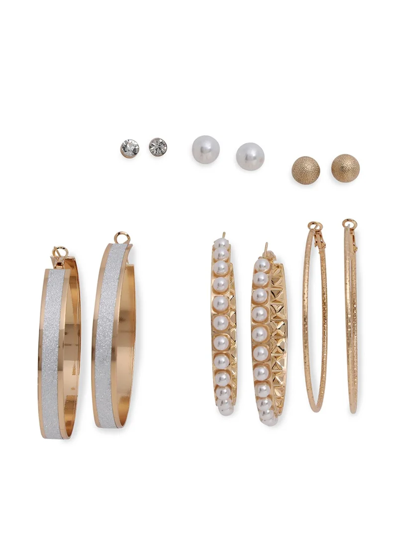 SOHI Set Of 6 Contemporary Artificial Stud Earring Jewellery