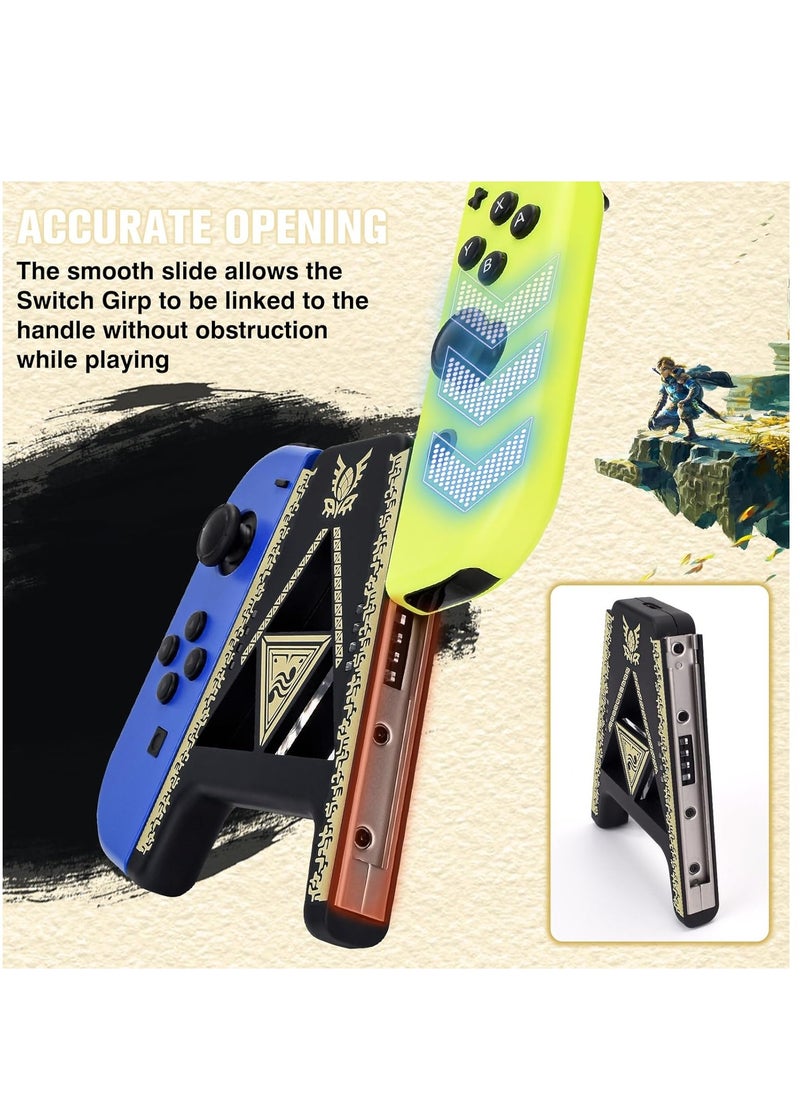 SYOSI Speed Charging Grip for Switch Switch OLED Portable Gaming Comfort Grip Handle Joystick Remote Controllers V-Shaped Anti-Slip Handle Accessories Black Kingdom Gold Trim  - Image 3