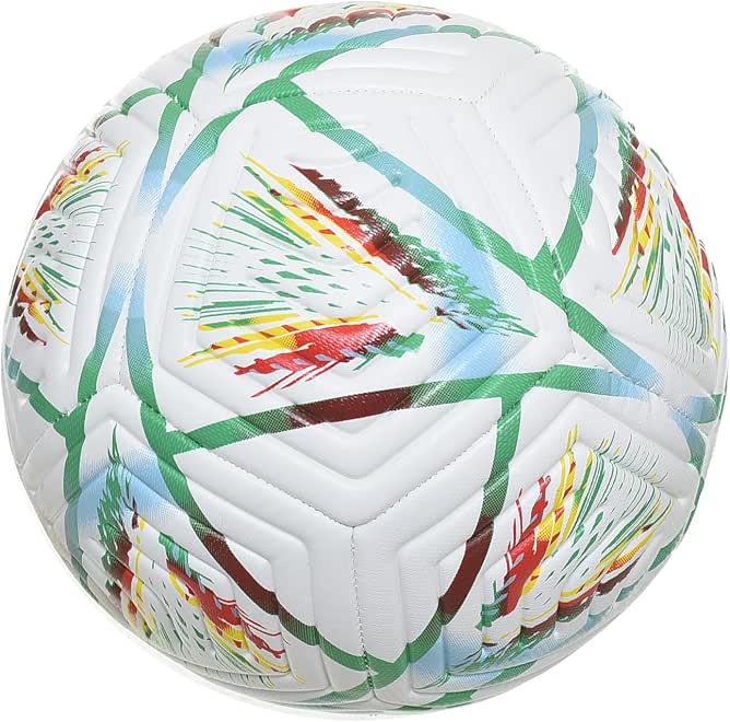 Minsa World Cup Stitch Football Size 5 Heavy Duty, Professional Match Soccer Ball for Training, Tournaments and Competitive Sports Use - White/Multicolor