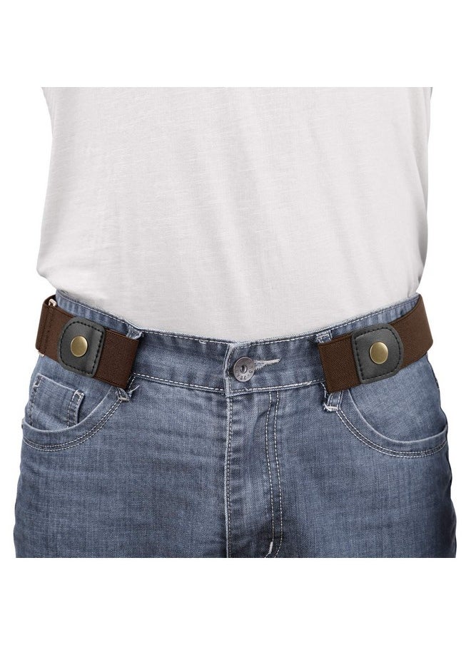Werforu - No Buckle Elastic Belt For Men Stretch Buckle Free Belt For Jeans Pants 1.38 Inches Wide Father'S Day Gift (Ecoffee Suit For Pants Size 30"48") - Image 1