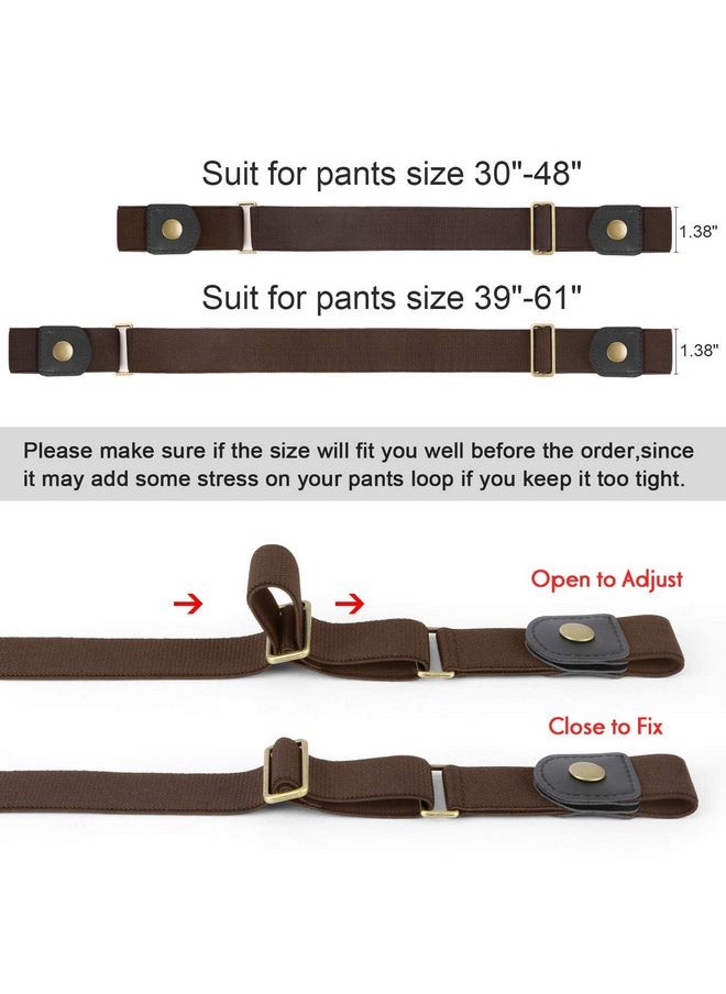 Werforu - No Buckle Elastic Belt For Men Stretch Buckle Free Belt For Jeans Pants 1.38 Inches Wide Father'S Day Gift (Ecoffee Suit For Pants Size 30"48") - Image 1