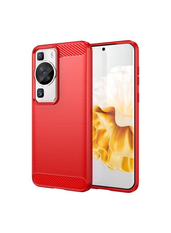 Zaboon Case For Huawei P60 Brushed Texture Carbon Fiber TPU Phone Case - Image 1