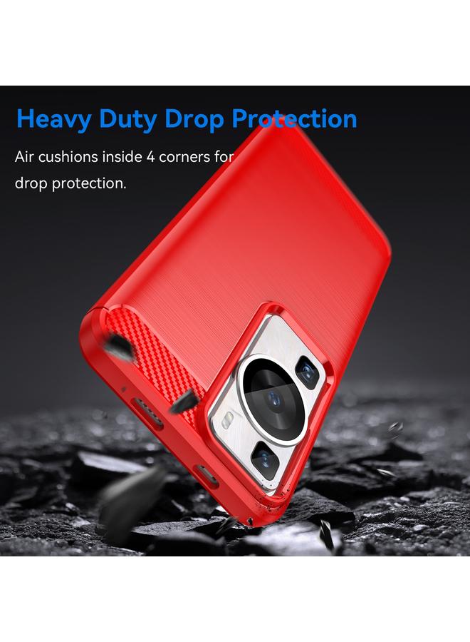 Zaboon Case For Huawei P60 Brushed Texture Carbon Fiber TPU Phone Case - Image 3