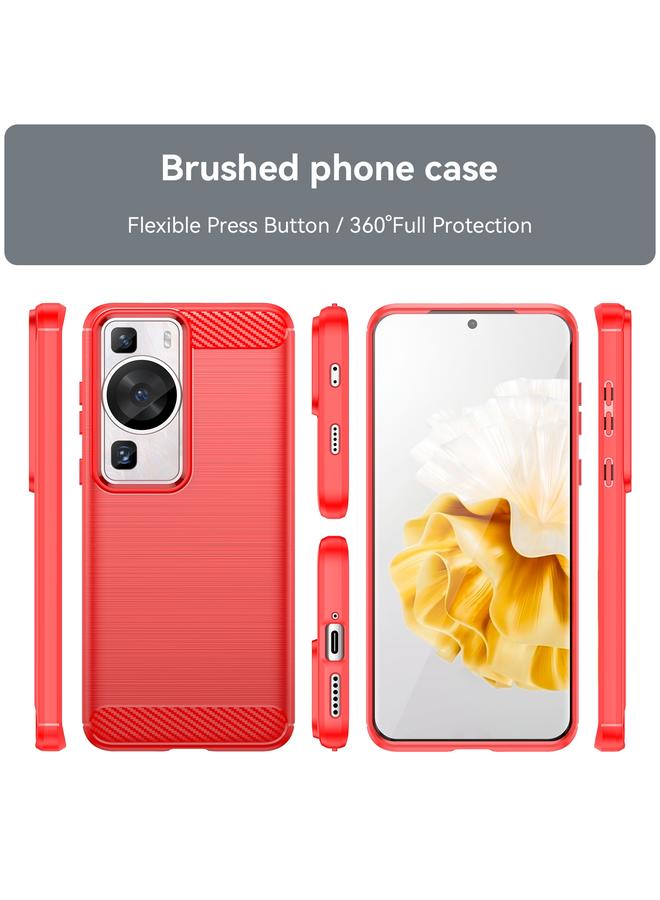 Zaboon Case For Huawei P60 Brushed Texture Carbon Fiber TPU Phone Case - Image 2