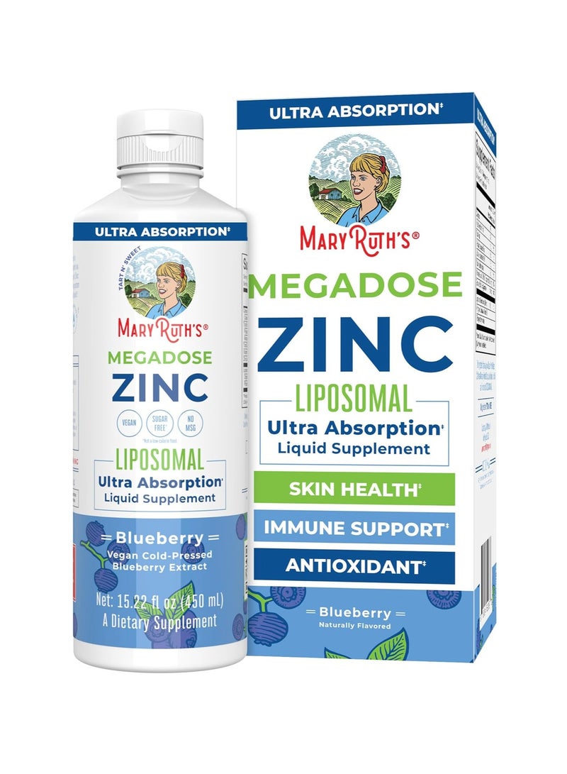 MaryRuth's Organics Nutritional Supplement | Liposomal Liquid Zinc Supplement with Vitamin E | Overall Health and Skin Care | Blueberry | Vegan, Non-GMO, Gluten Free, No Sugar Added | 15.22 Fl Oz - Image 1