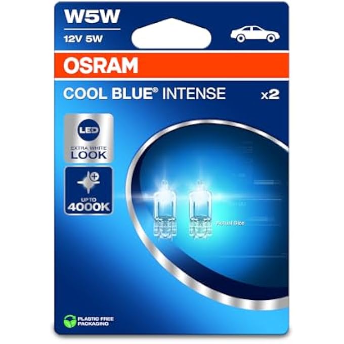 أوسرام مصباح إشارة هالوجين Cool Blue Intense W5W حتى 4000 كلفن عبوة مزدوجة من 2 لمبة - Image 2