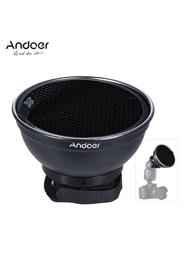 ANDOER Andoer 5.9'' (15cm) Silver Beauty Dish Diffuser w/ 30 Degree Honeycomb Replacement for Neewer Canon Nikon Yongnuo Godox Meike Vivitar Photography On-camera Flash Speedlite Speedlight  - Image 4