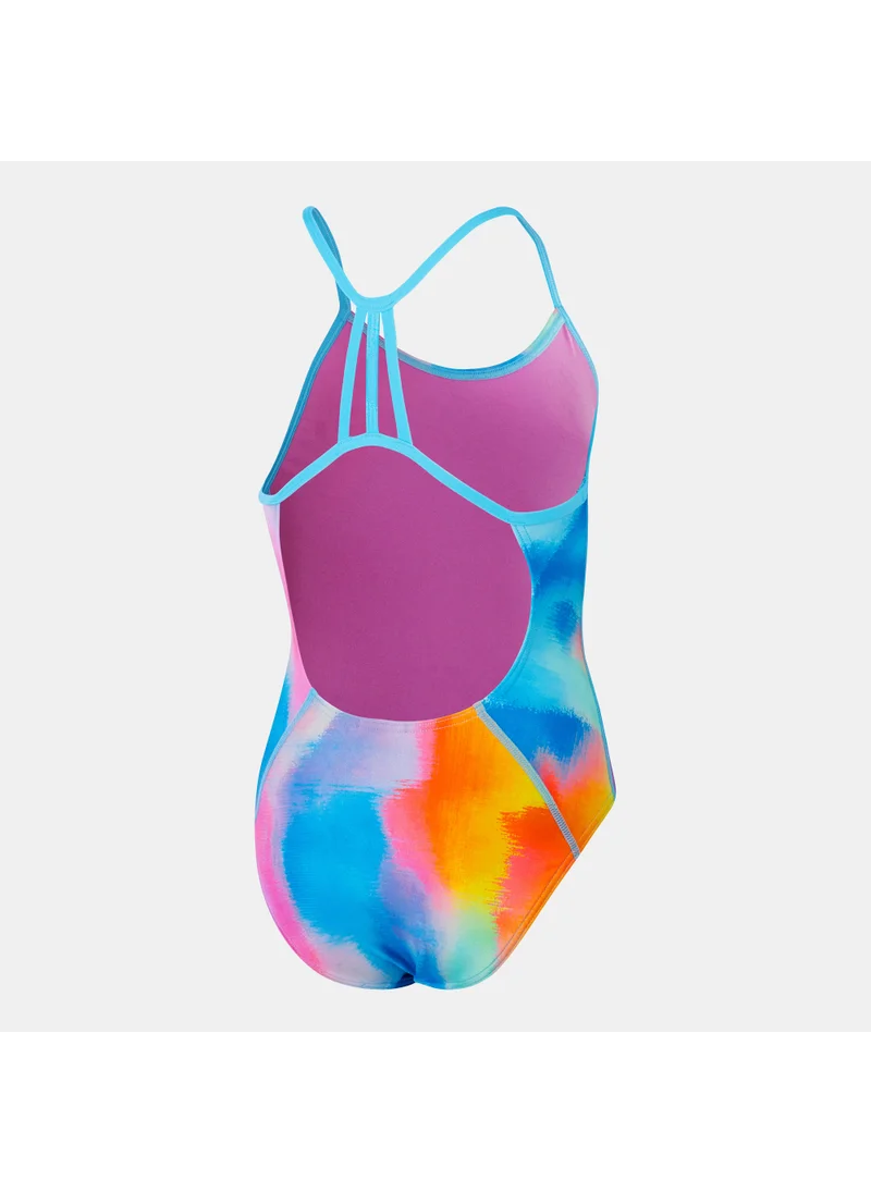 speedo Kids' Allover Lane Line Back One-Piece Swimsuit