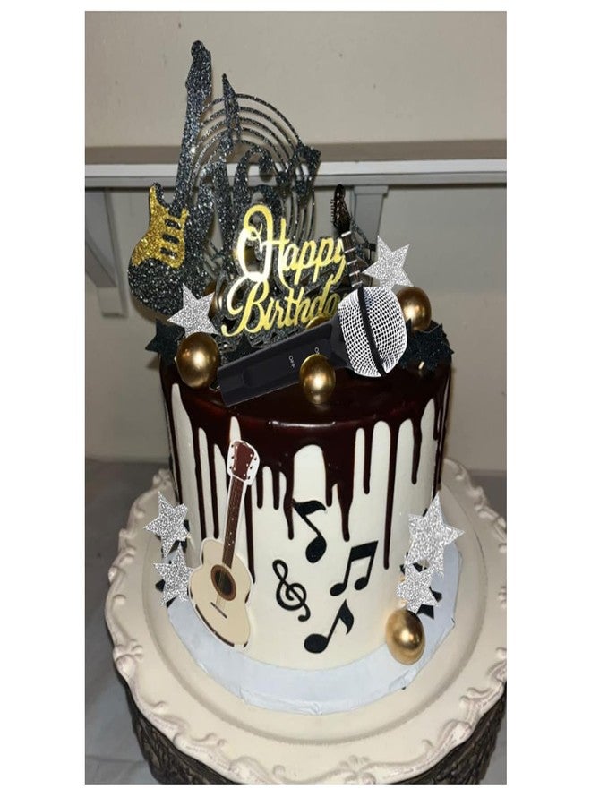 DiDida Microphone Music Cake Topper Karaoke Singer Birthday Cake Decor - Image 4