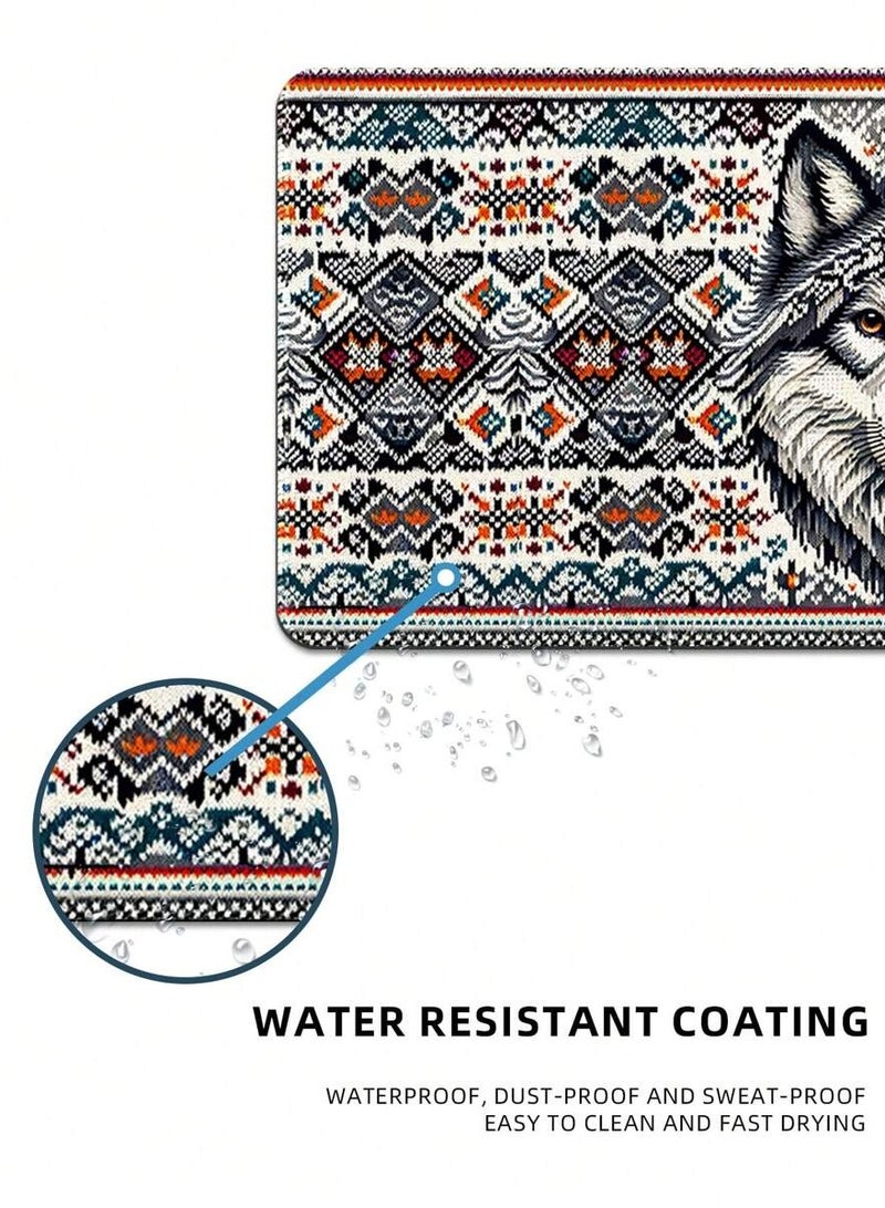 Elegant Wolf Design Mouse Pad, 900x400 mm, Soft Surface, Water-Resistant with Non-Slip Rubber Base - Image 4
