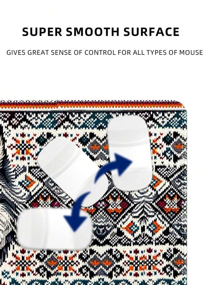 Elegant Wolf Design Mouse Pad, 900x400 mm, Soft Surface, Water-Resistant with Non-Slip Rubber Base - Image 5