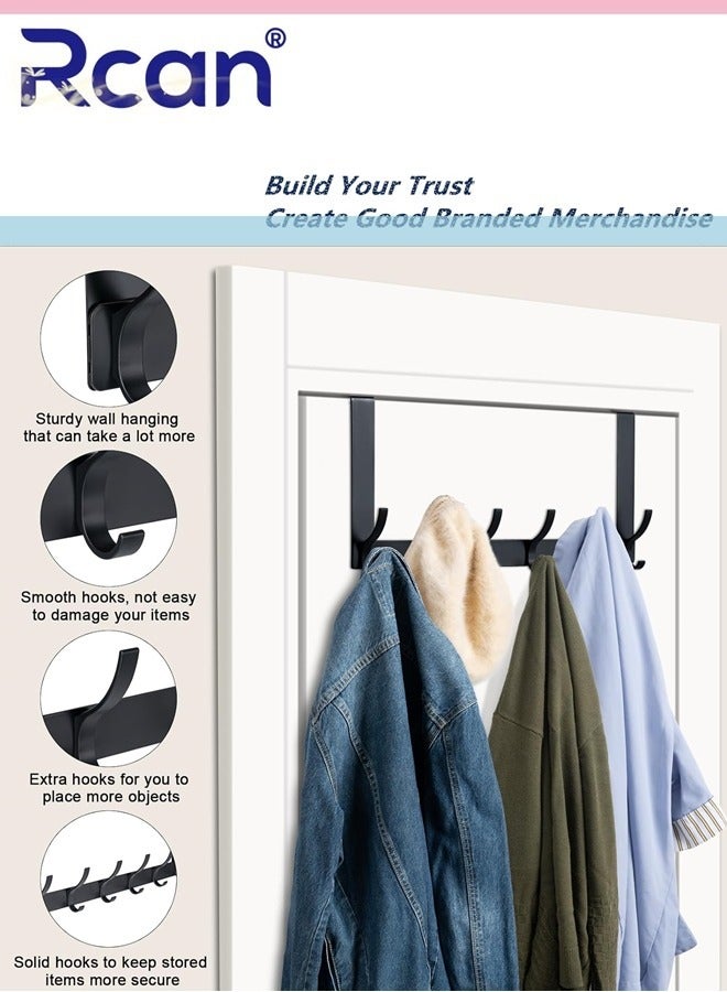 ركان شماعة الباب فوق خطافات الباب، رف مناشف الباب، خطاف باب صامت للتعليق، شماعة باب الحمام، باب الغرفة، باب المطبخ، الباب الأمامي، الباب الخلفي، شماعة 6 خطافات - Image 3