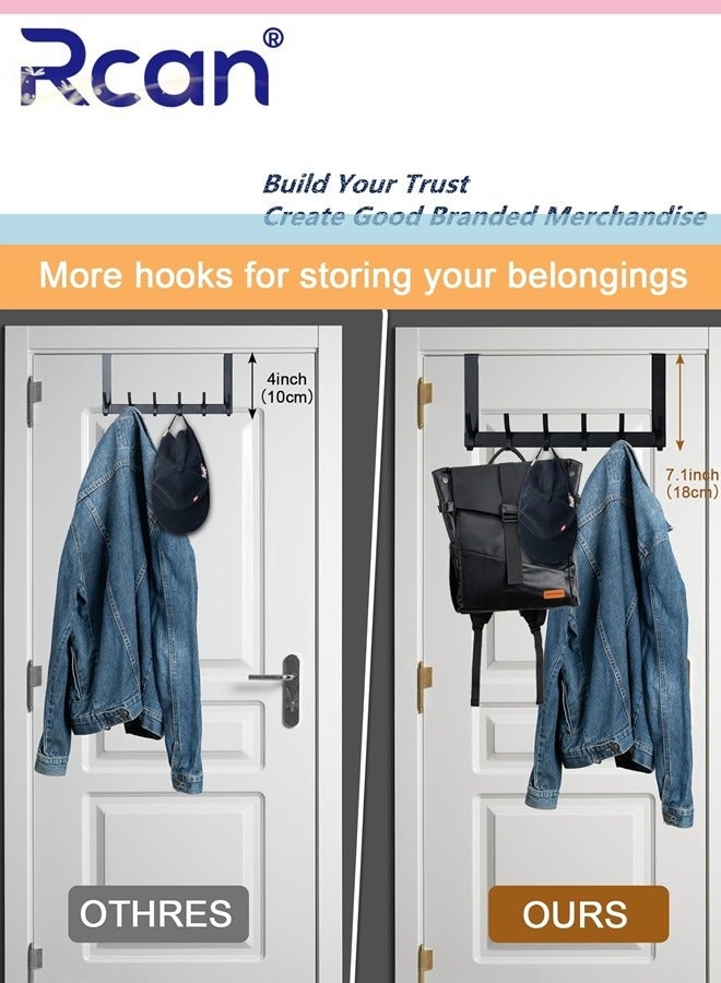 ركان شماعة الباب فوق خطافات الباب، رف مناشف الباب، خطاف باب صامت للتعليق، شماعة باب الحمام، باب الغرفة، باب المطبخ، الباب الأمامي، الباب الخلفي، شماعة 6 خطافات - Image 5