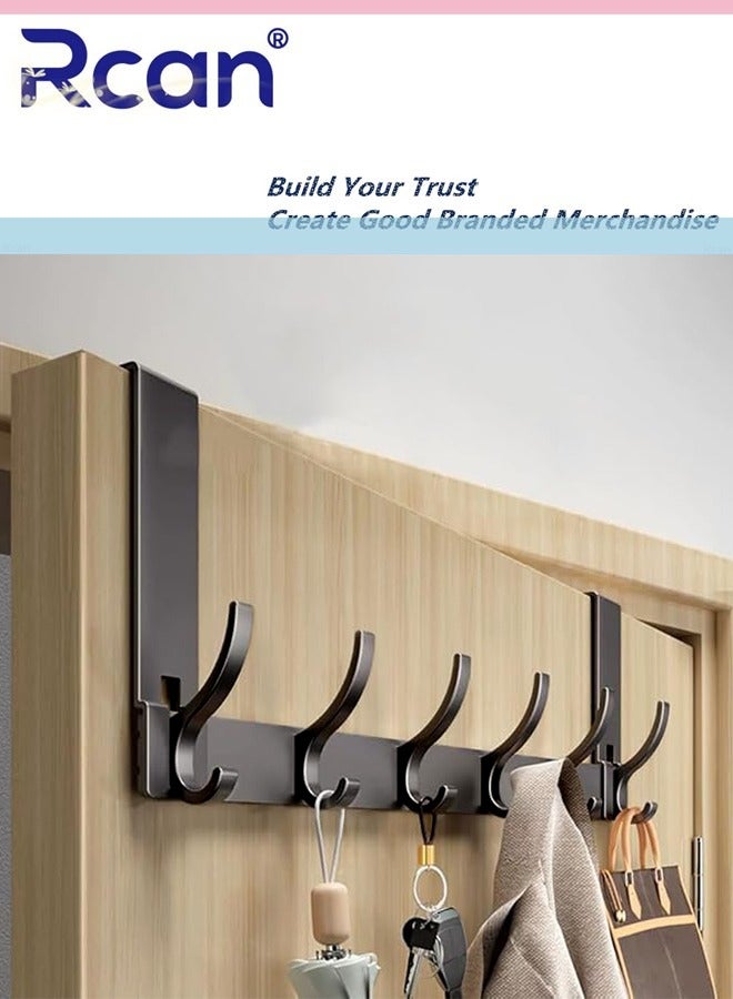 ركان شماعة الباب فوق خطافات الباب، رف مناشف الباب، خطاف باب صامت للتعليق، شماعة باب الحمام، باب الغرفة، باب المطبخ، الباب الأمامي، الباب الخلفي، شماعة 6 خطافات - Image 1