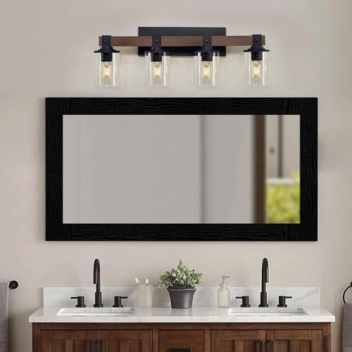 Alened 10M Black Wood Grain Mirror Tape Border Peel and Stick Wallpaper, Removable PVC Waterproof Bathroom Mirror Frame Sticker Trim, Kitchen Wallpaper Self Adhesive Decor Sticker 3.14" x 393" - Image 5