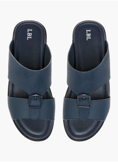 LBL by Shoexpress Men Textured Slip-On Arabic Sandals with Buckle Detail Ramadan Collection  - Image 1