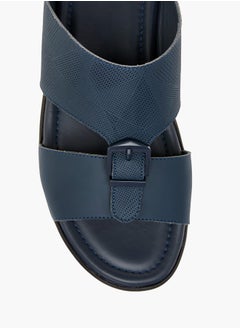 LBL by Shoexpress Men Textured Slip-On Arabic Sandals with Buckle Detail Ramadan Collection  - Image 3