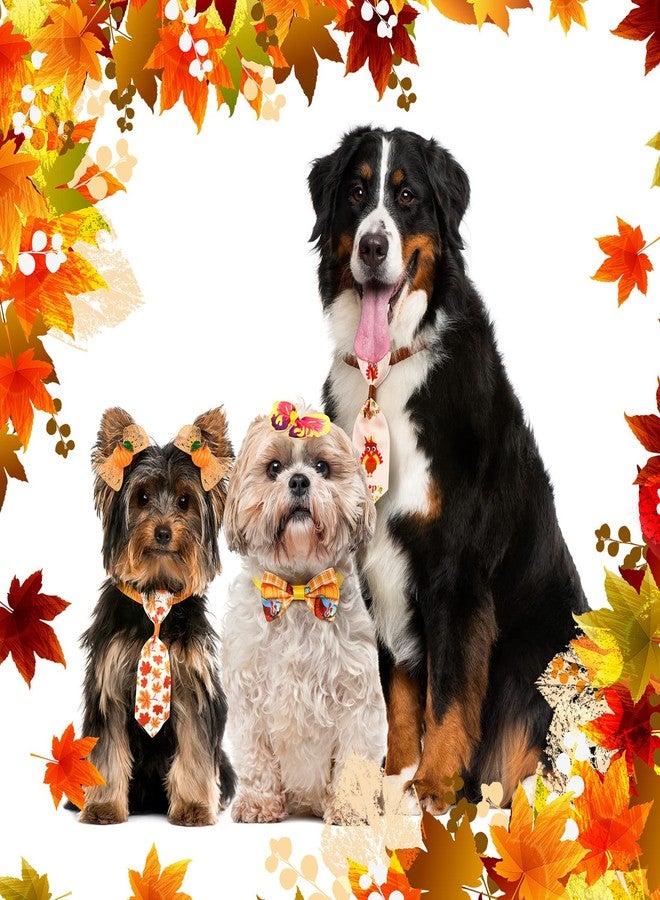 Reginary 70 Pcs Fall Thanksgiving Dog Bow Ties Pet Cat Collars Neckties Set Adjustable Holiday Puppy Neck Tie Holiday Flower Pumpkin Butterfly Turkey Dog Bows Grooming Accessory for Puppy Cat Supply - Image 5