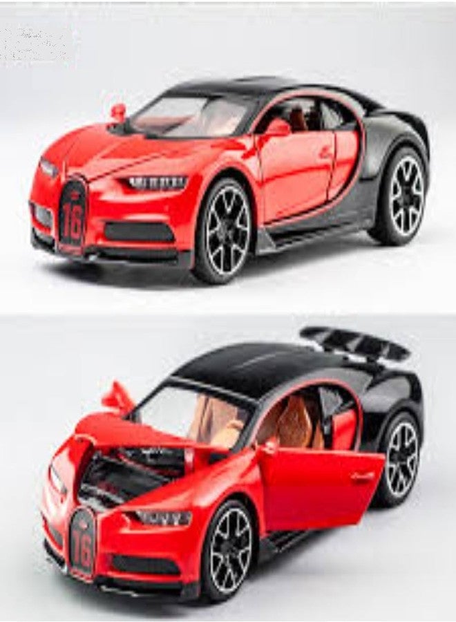 Sky Tech® Bugatti Chiron 1:32 Exclusive Alloy Metal Pull Back Die-cast Car Diecast Metal Pullback Toy car with Openable Doors & Light, Music Boys Gifts Toys for Kids【Colors as Per Stock】 - Image 4