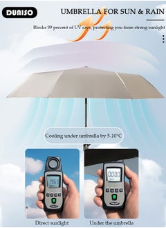 DUNISO Travel Umbrella UV Resistant, Folding Umbrella Sun Protection Automatic Open Close Lightweight Compact Portable Waterproof Windproof Rain Umbrella for Men Women  - Image 2