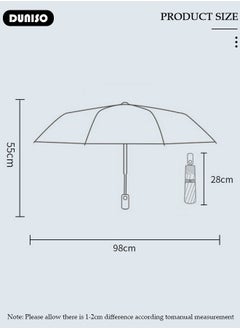 DUNISO Travel Umbrella UV Resistant, Folding Umbrella Sun Protection Automatic Open Close Lightweight Compact Portable Waterproof Windproof Rain Umbrella for Men Women  - Image 4