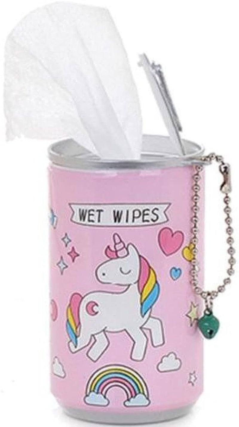 Alku Unicorn Design Wet Wipes Container with Chain, Pink, Decorative Tissue Dispenser - Image 1