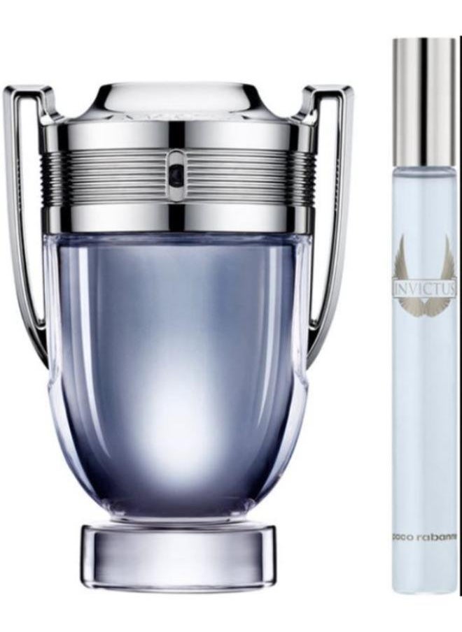 paco rabanne Invictus Set For men Eau De Toilette 100ml, and Travel Size Eau De Toilette 10ml 