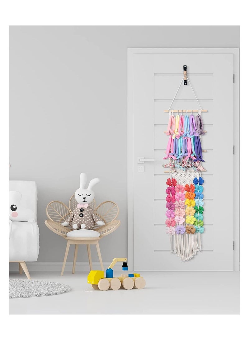 إسكدنيا Headband and Hair Bows Holder Organizer Organizer Hanger Storage Wall Hanging Home Decor Rack 33 x 125 cm for Door Closet - Image 5