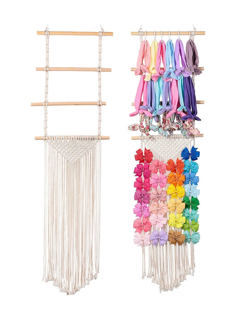 إسكدنيا Headband and Hair Bows Holder Organizer Organizer Hanger Storage Wall Hanging Home Decor Rack 33 x 125 cm for Door Closet - Image 1