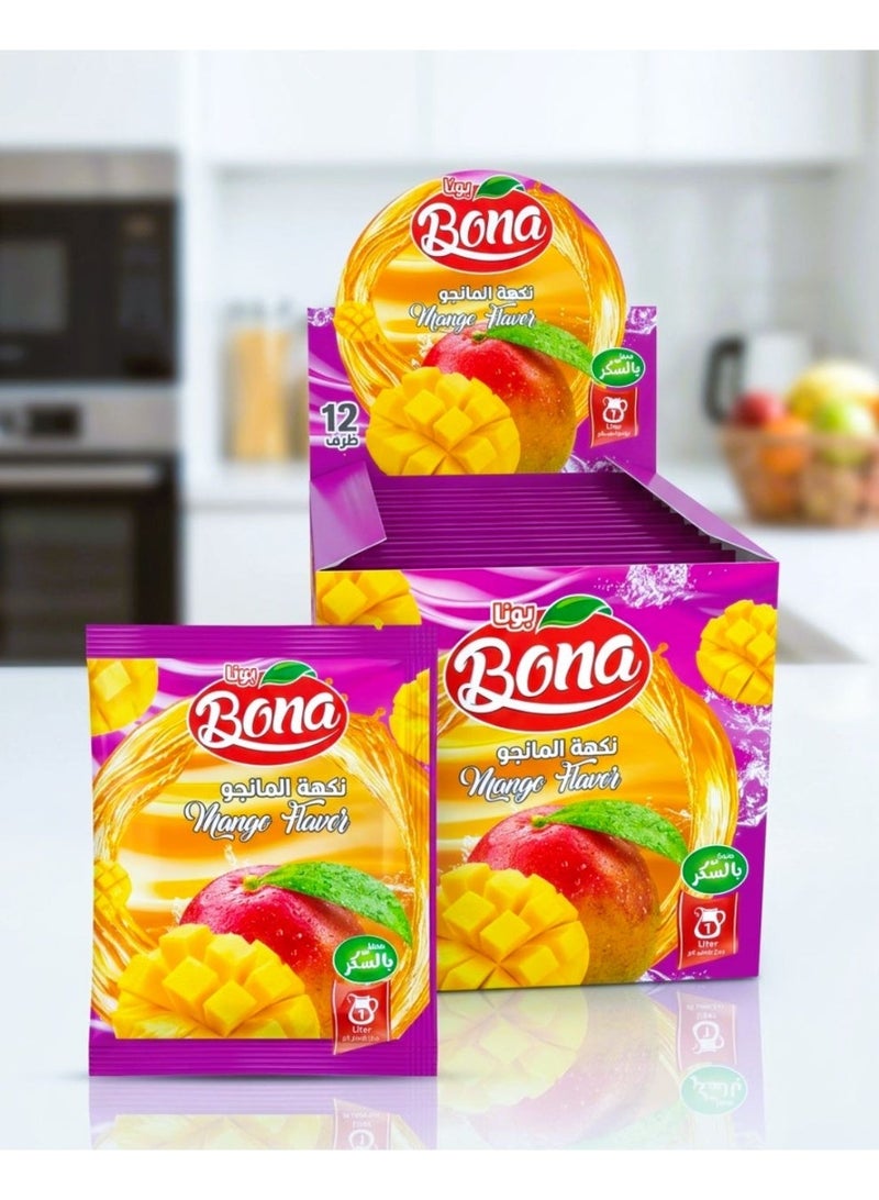 Bona Sweetened Concentrated Mango Juice - 20g - Box of 12 Sachets - Image 1