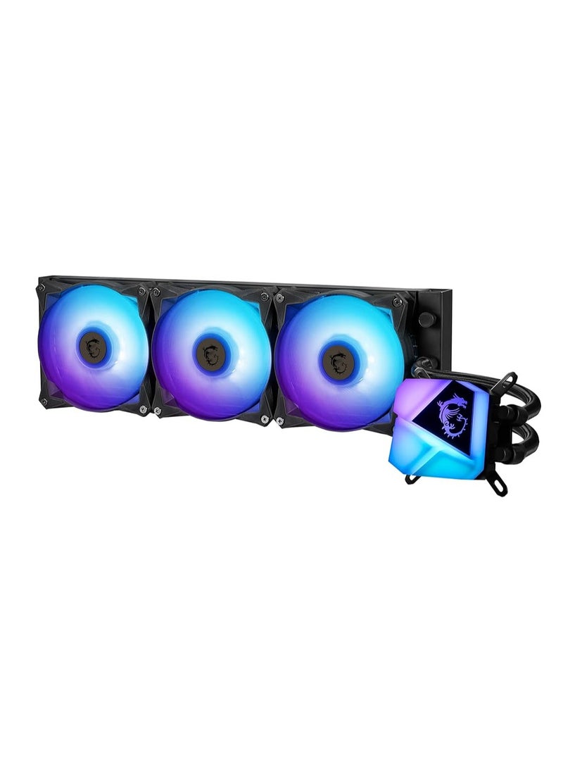 MSI MSI MAG CORELIQUID C360 AIO CPU Liquid Cooler - Spectacular ARGB Blockhead, Integrated Radiator Pump, Split-Flow Water Cooling, Evaporation-Proof Tubing, Easy to Install - AMD & Intel Compatible 