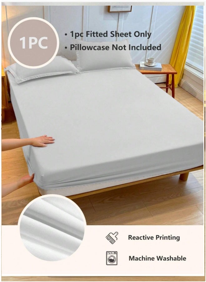 Generic Waterproof Single Fitted Bed Sheet White 90 x 200 cm  - Image 3