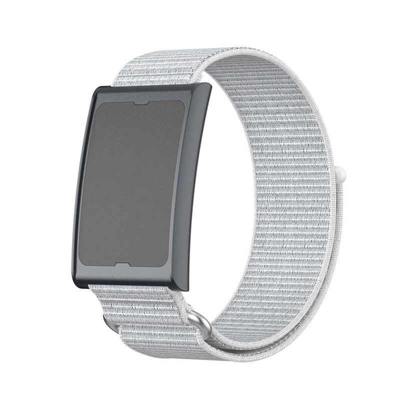 For Amazfit Helio Strap Metal Ring Two Sections Nylon Hook And Loop Fastener Watch Band(Sea Shell) - Image 1
