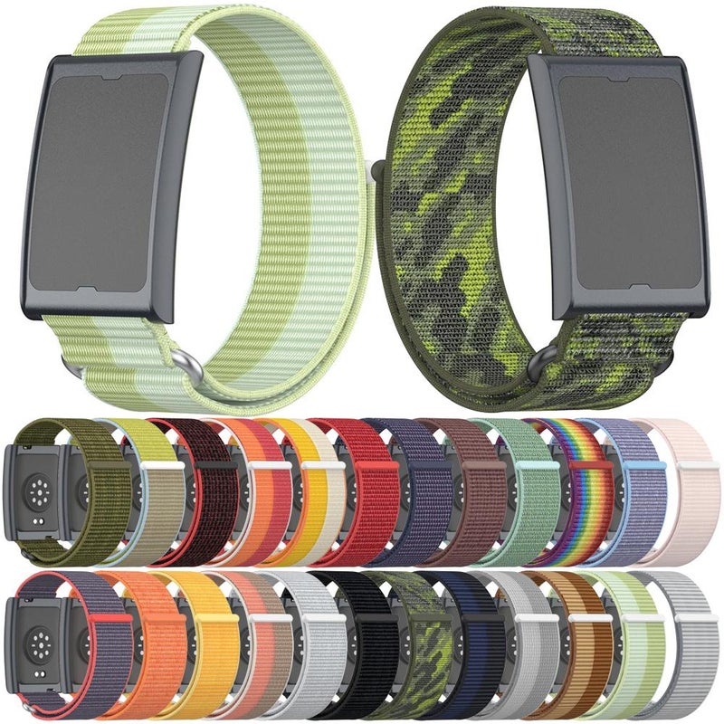 For Amazfit Helio Strap Metal Ring Two Sections Nylon Hook And Loop Fastener Watch Band(Sea Shell) - Image 4