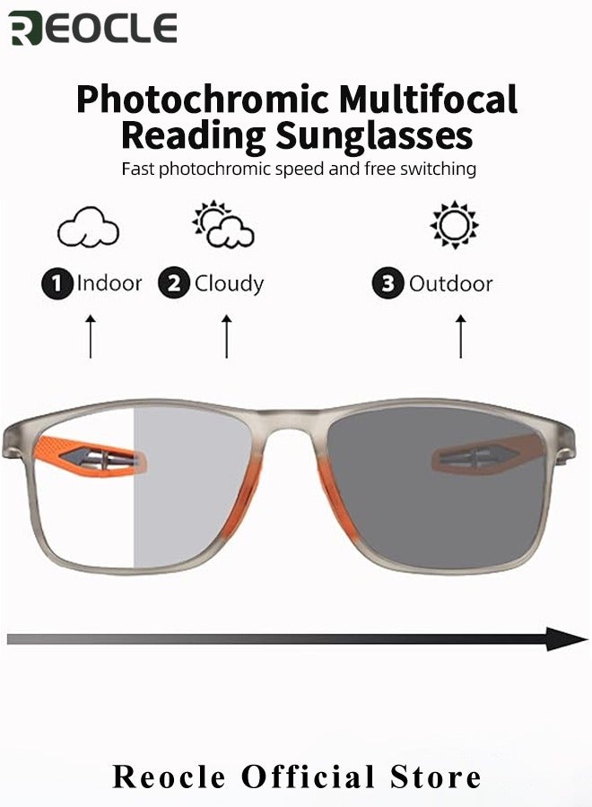 ريوكل نظارات قراءة متعددة التركيز تقدمية بإطار مرن خفيف الوزن TR90 تحجب الضوء الأزرق لقراء الكمبيوتر للنساء والرجال - Image 2