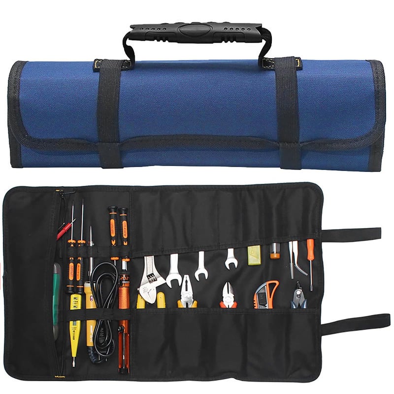 Serplex Roll Up Tool Bag Large Tool Storage Bag Waterproof 600D Oxford Tool Storage Bag Zipper Pouches Portable Tool Organizer Tool Storage Pouch No Tools Included - Image 1