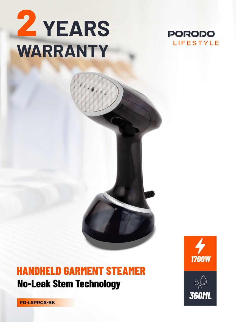 بورودو باخرة الحديد محمولة مع بخار قوي وسهلة السفر / خفيفة الوزن وسهلة الكي / تقنية البخار بدون تسرب - أسود - Image 1