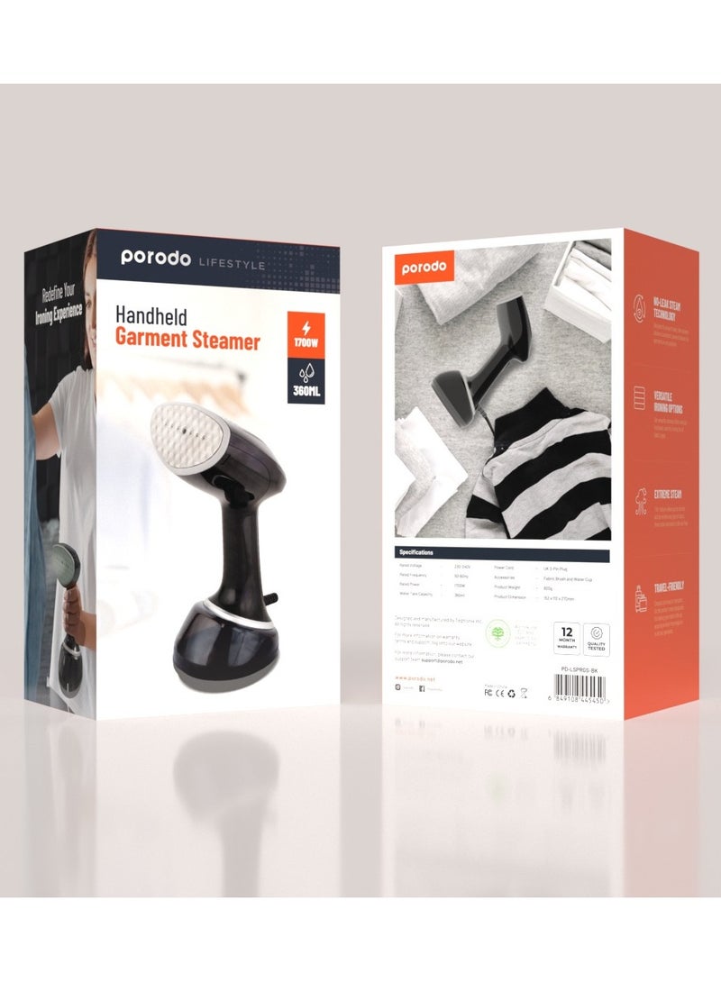 بورودو باخرة الحديد محمولة مع بخار قوي وسهلة السفر / خفيفة الوزن وسهلة الكي / تقنية البخار بدون تسرب - أسود - Image 5