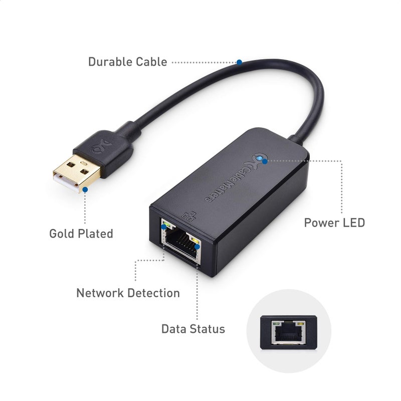 Cable Matters Gigabit USB to Ethernet Adapter for Switch Game Console and Laptops, Ethernet Adapter for NS, USB 3.0 to 10/100/1000Mbps Network, Not Compatible with macOS - Image 5