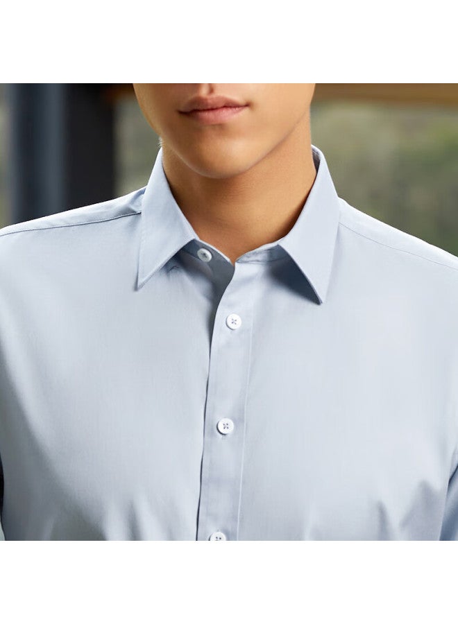 Youngor Dp Non-iron Long Sleeve Shirt Spring Summer New Business Casual Pure Cotton Oxford Shirt 170048 - Image 1