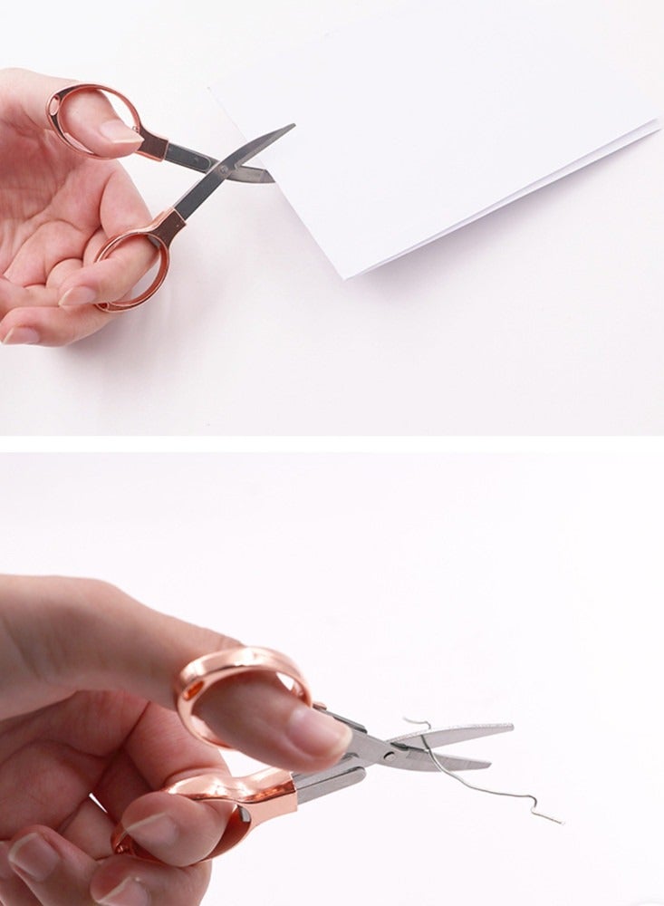 Simple Portable Folding Scissors Solid Color Glasses Shape Paper Cutters Students Handmade DIY Tools School Office Supplies - Image 4