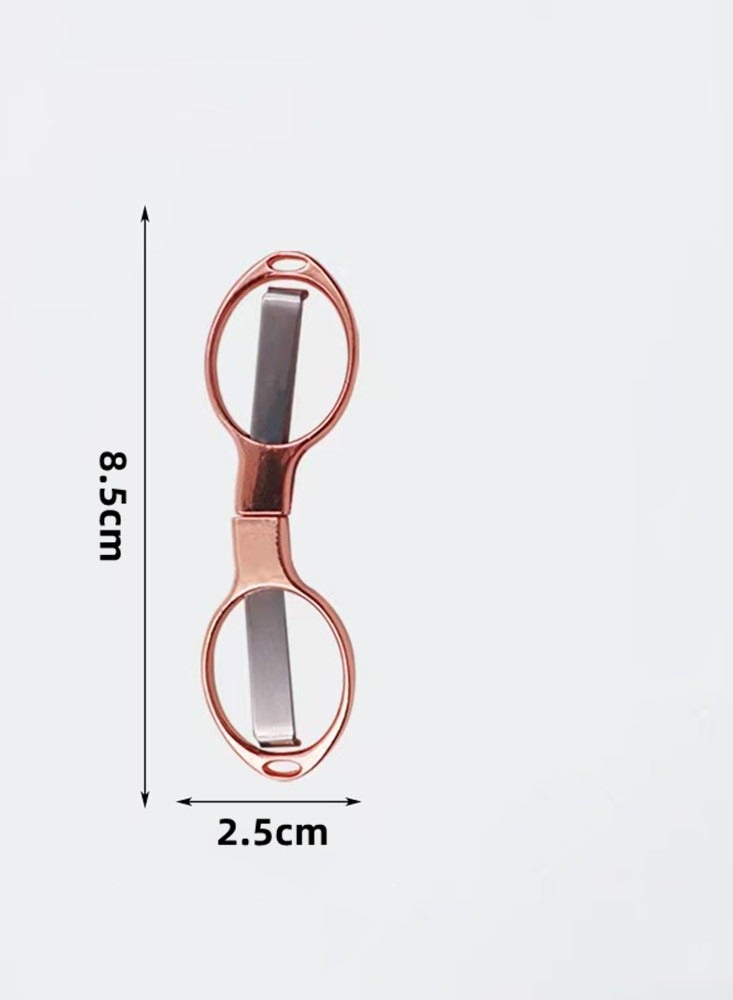 Simple Portable Folding Scissors Solid Color Glasses Shape Paper Cutters Students Handmade DIY Tools School Office Supplies - Image 5
