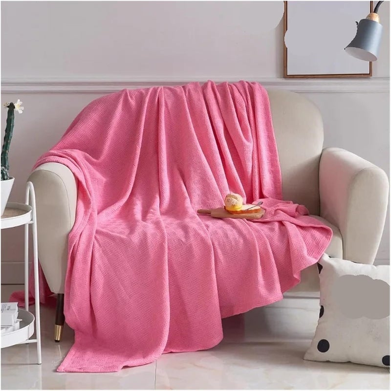for Cotton Gauze Knitted Blanket, Towel Quilt, Office Lunch Break, Sofa, Single-Layer Thread(Dark Gray,150x200cm) - Image 2