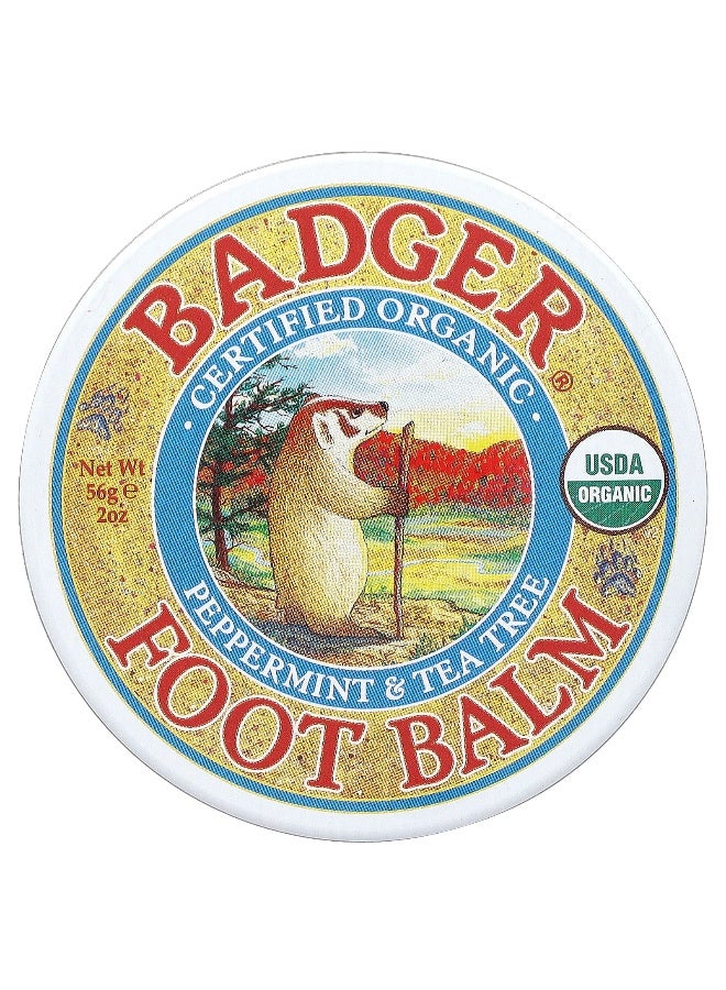 Badger, Certified Organic Foot Balm, Peppermint & Tea Tree, 2 oz (56 g) - Image 1