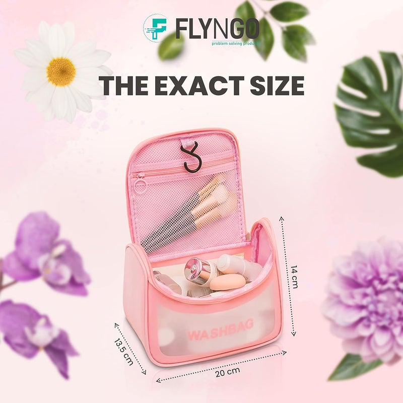 FLYNGO FLYNGO Multipurpose Cosmetic Organizer Bag Makeup Pouch for Women and Girls for Travel pink  - Image 4