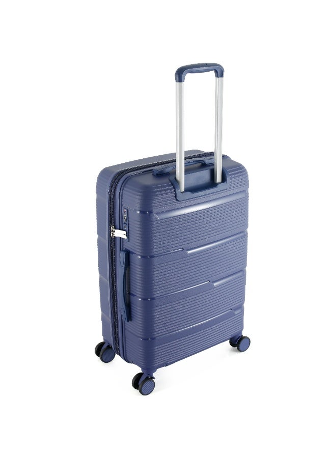 HT H.T Checked Luggage Suitcase–Durable Hard Shell Suitcases with Spinner Wheels, Telescopic Handle & Anti-Theft Zippers (100 Litre, Lightweight Travel Suitcase) (Blue, Checked-Medium 28"-Inch) - Image 4