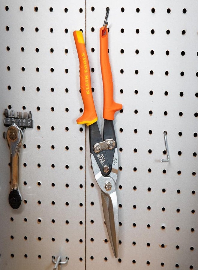 كلاين تولز مقص قصدير للطيران 1302S من Klein Tools، مستقيم، طويل القطع، مقص قطع معادن شديد التحمل بشفرة من الفولاذ المطروق - Image 5